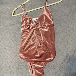 Topshop felt pink bodysuit, super spicy Size 10